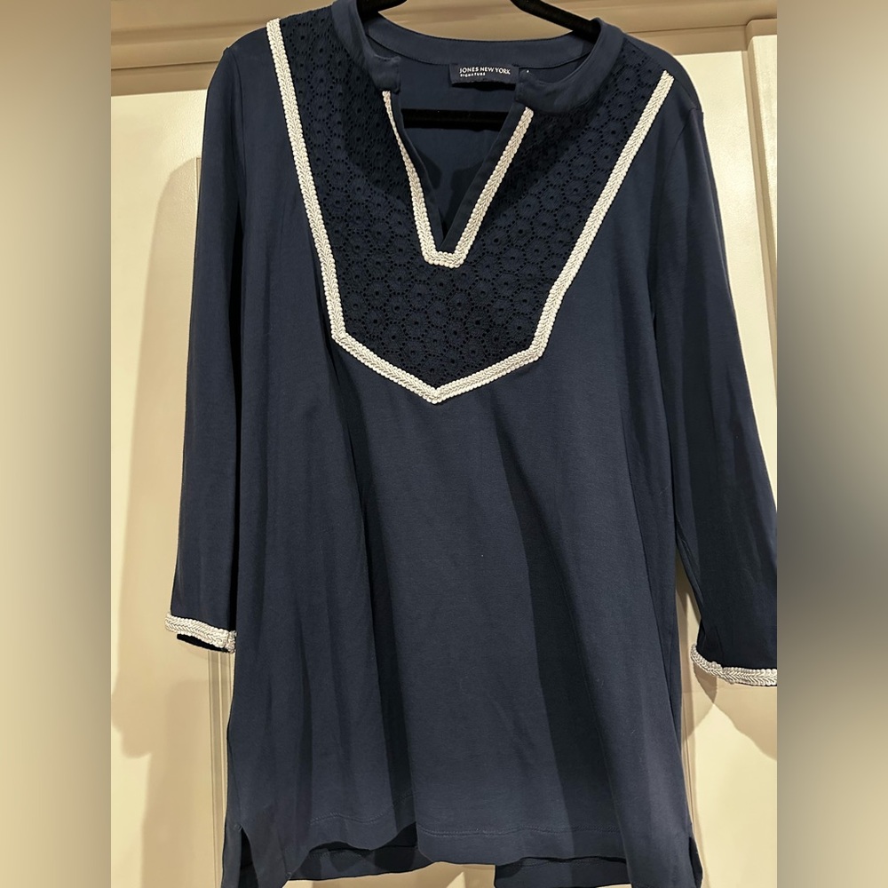 Jones New York Elegant Navy Blue Women's Top